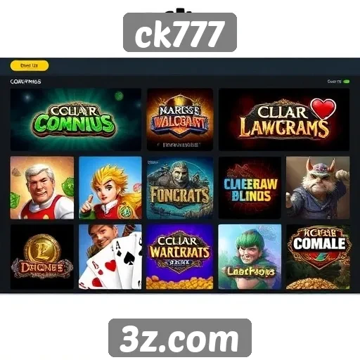 Diversidade de jogos disponíveis no ck777